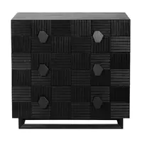 Alton 3 Drawer Chest -  Black