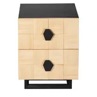 Alton Bedside Table - Small Natural and Black