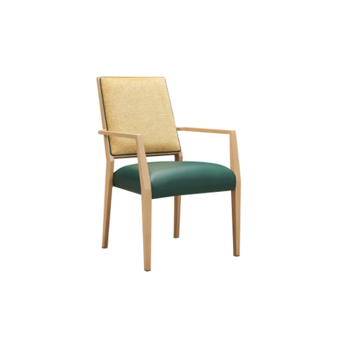 Rhyce Dining Chair Stackable. Faux Leather Seat. Backrest in Blue fabric2530