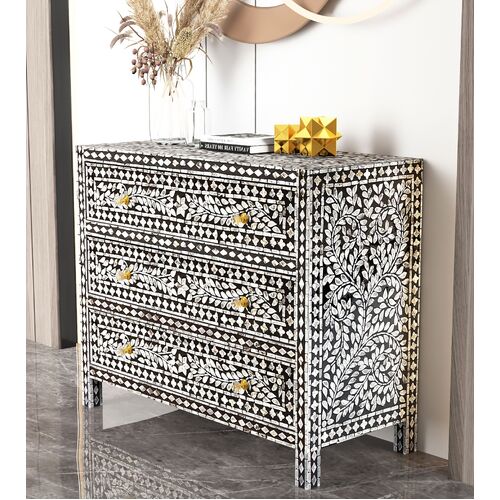 MOTHER OF PEARL MONOCHROME CHEST OF DRAWS