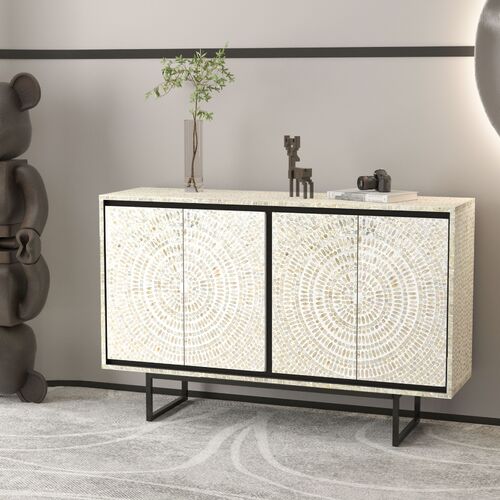 MOTHER OF PEARL HAND MADE SWIRL SIDEBOARD