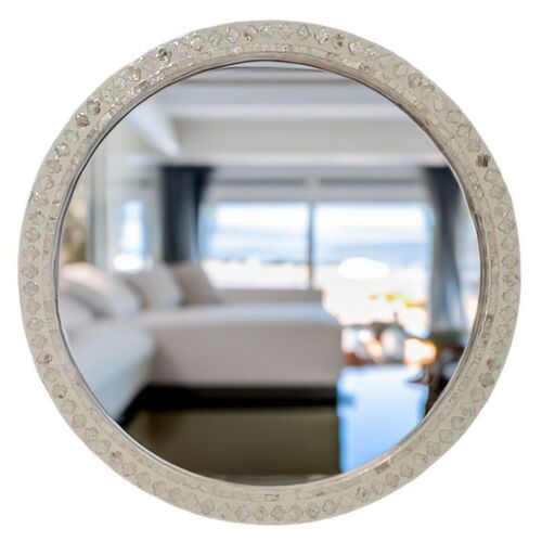 MOTHER OF PEARL RADIANCE ROUND WALL MIRROR