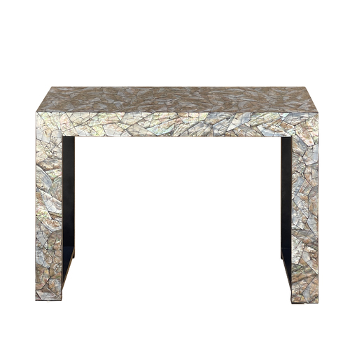 STONE HEDGE MOTHER OF PEARL HAND MADE CONSOLE TABLE