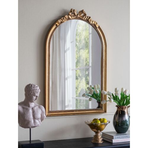 ZURICH ARCHED GOLD BOW MIRROR