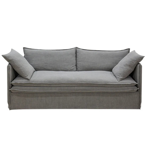 Palm Beach 3 Seater Slip Cover Sofa - Slate Grey Linen