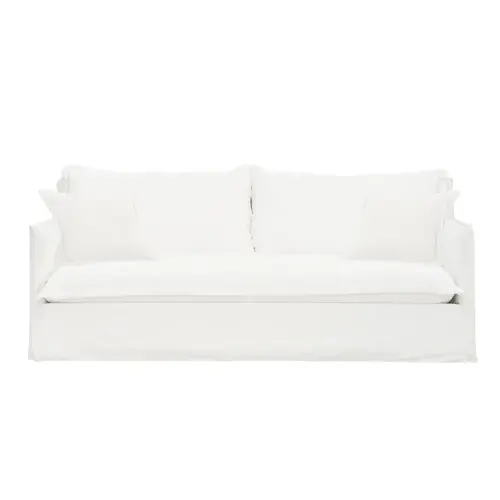 Cove 3 Seater Slip Cover Sofa - White Linen