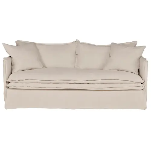 Palm Beach 3 Seater Slip Cover Sofa - Natural Linen