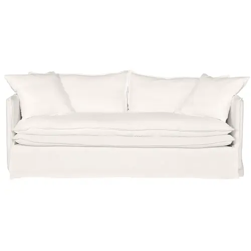 Palm Beach 3 Seater Slip Cover Sofa - White Linen