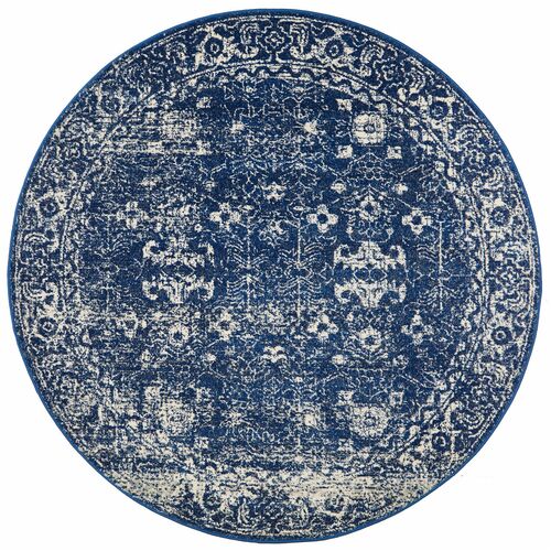 Oasis Navy Transitional Rug 150x150cm