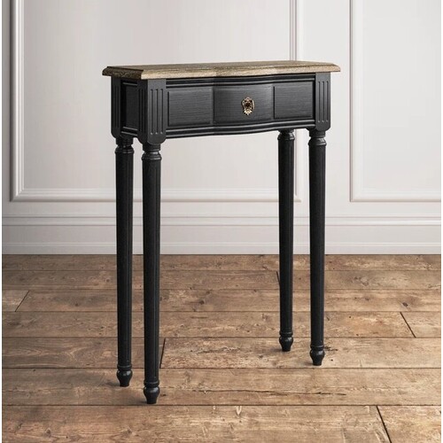 Norfolk Console Black with Natural top (Flatpacked)